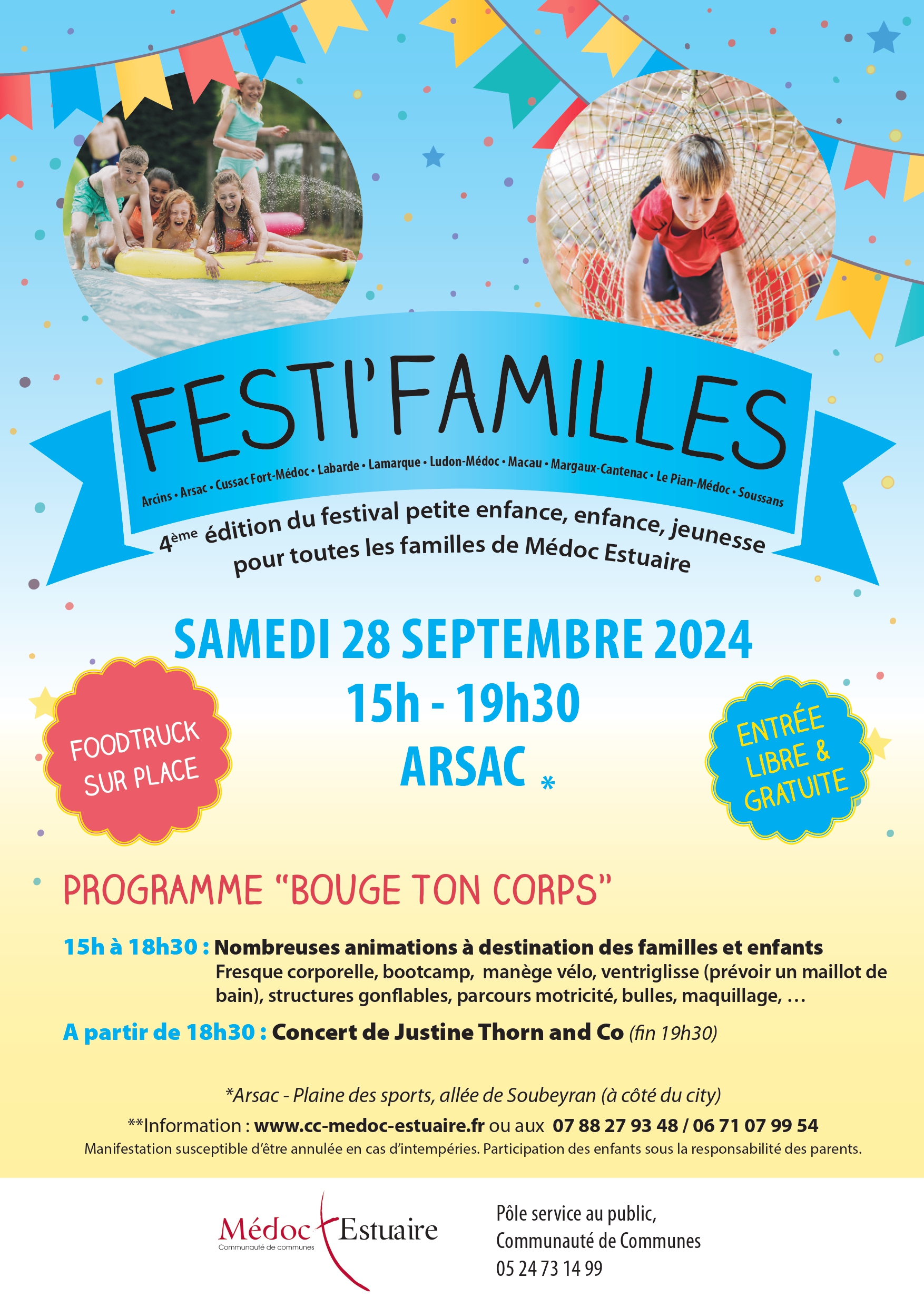 4ème Edition du FESTI’FAMILLES – Samedi 28 Septembre 2024 de 15h à 19h30 à Arsac